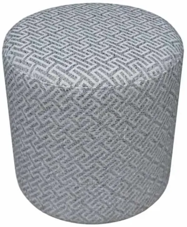 Greta Greek Key Ottoman, Grey