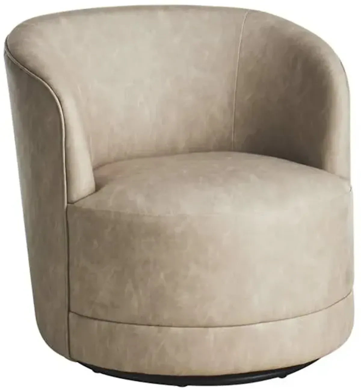 Crosby St. Sawyer Swivel Faux Leather Accent Chair, Grey