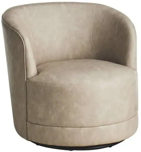 Crosby St. Sawyer Swivel Faux Leather Accent Chair, Grey