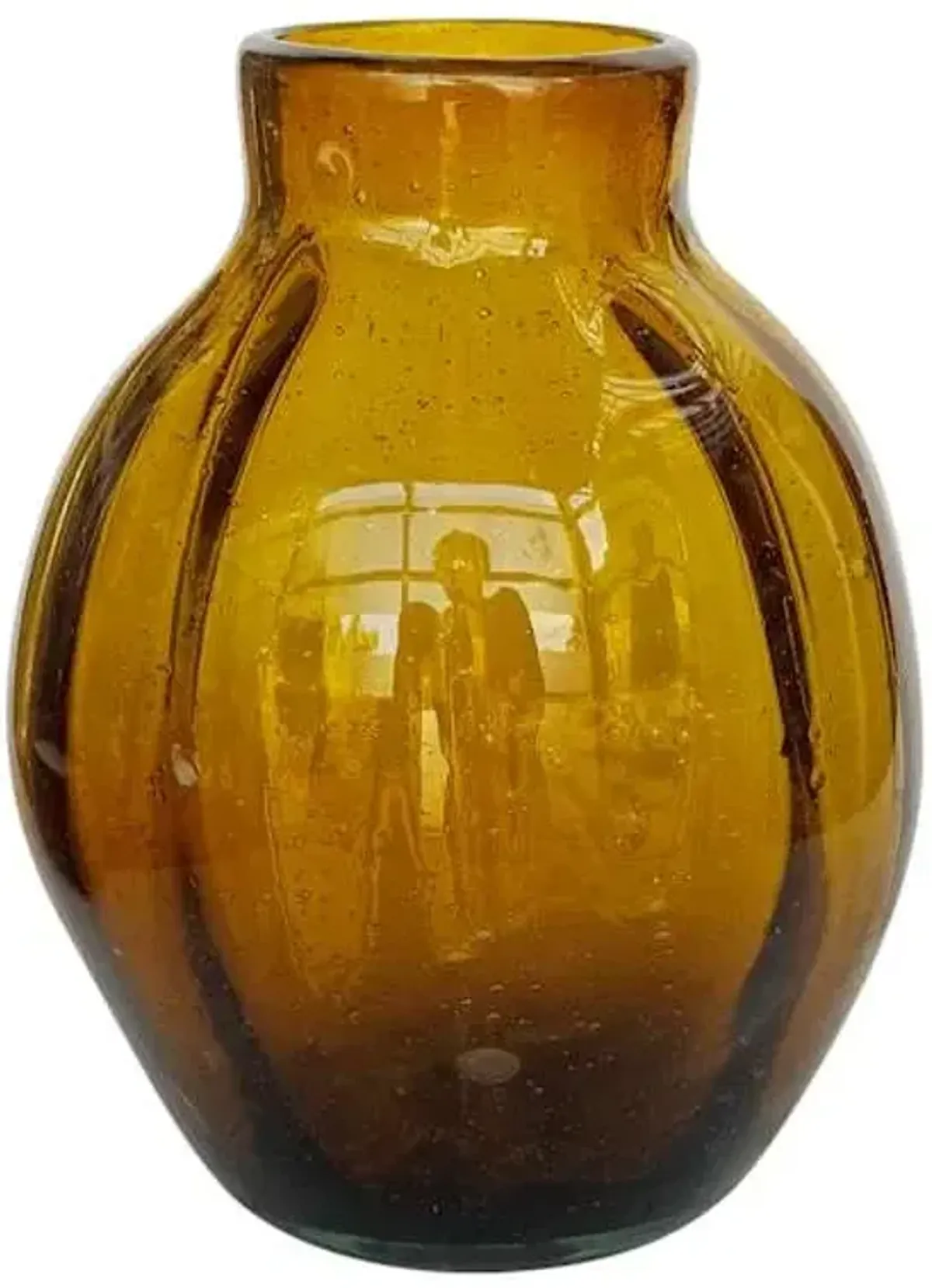 Amber Glass Vase, 7.5"