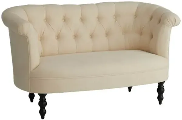Juliette Tufted Back Loveseat, Ivory