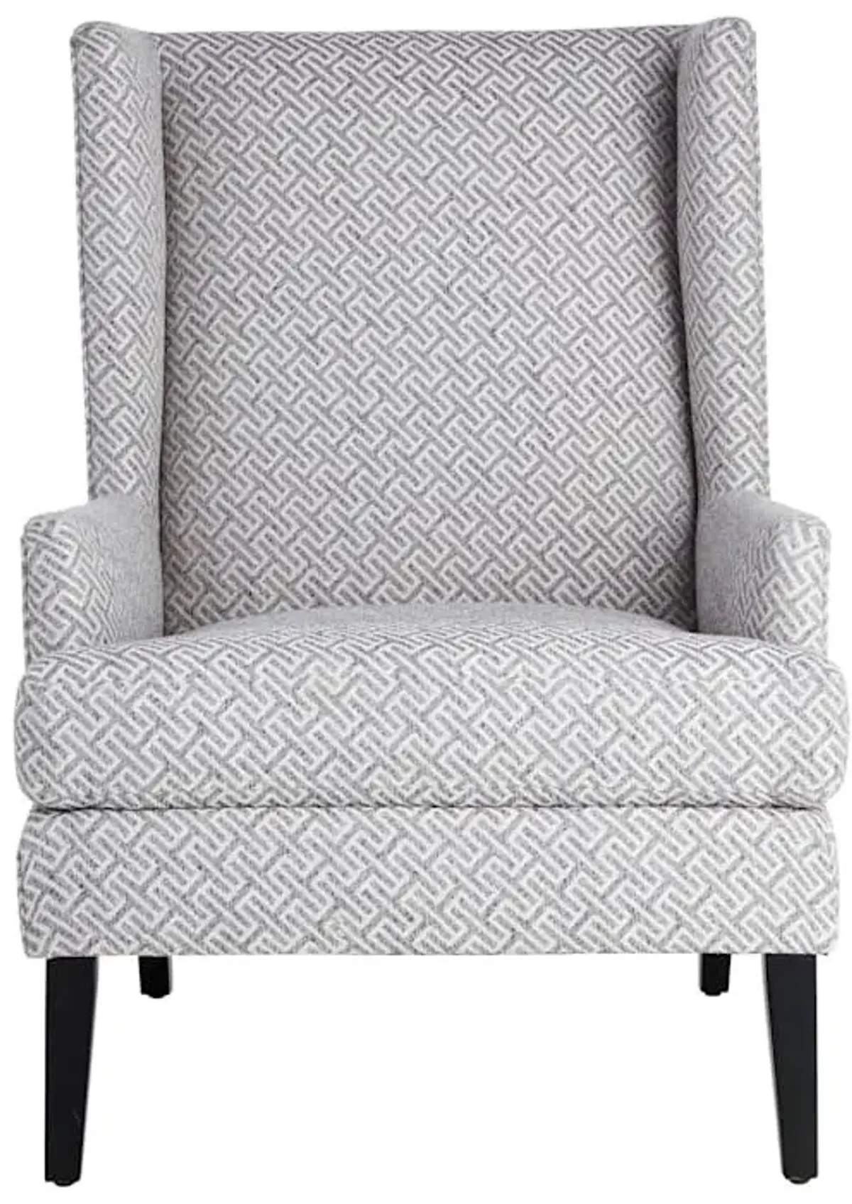 Asher Greek Key Accent Chair, Grey