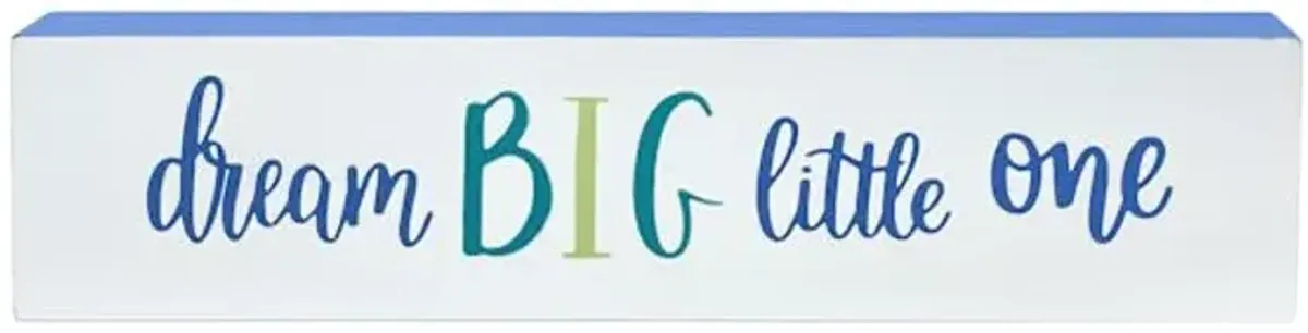 Tiny Dreamers Blue Dream Big Little One Block Sign, 10.5"