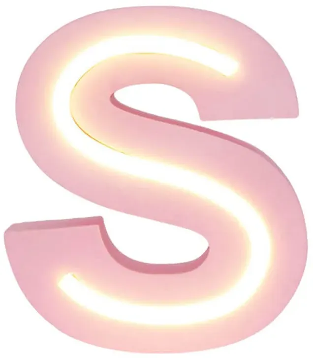 Tiny Dreamers 6" Pink LED Monogram Letter, S