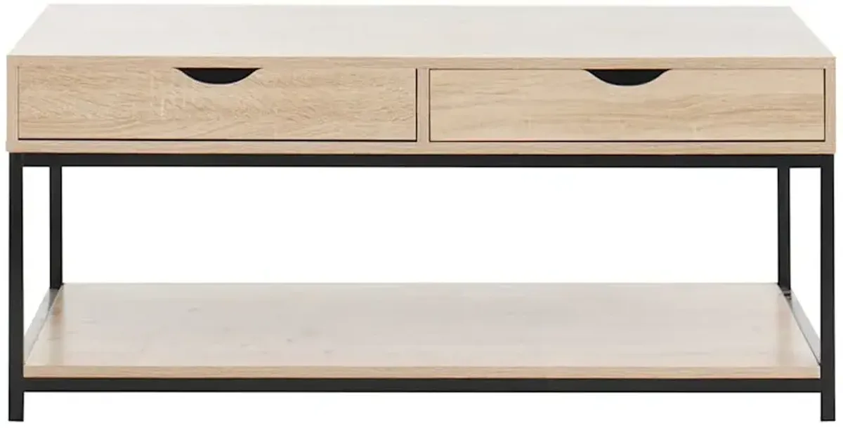 Burnaby Wood & Metal Coffee Table, Brown