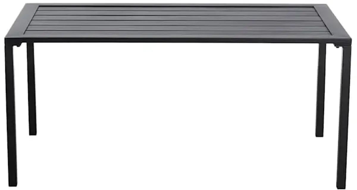 Grammercy Black Steel Slat Patio Coffee Table, 26.5"