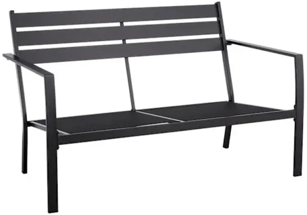 Grammercy Black Steel Slat Patio Loveseat