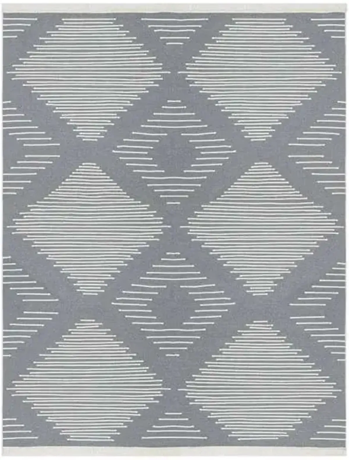 (D586) Arya Grey Diamond Design Washable Area Rug, 8x10