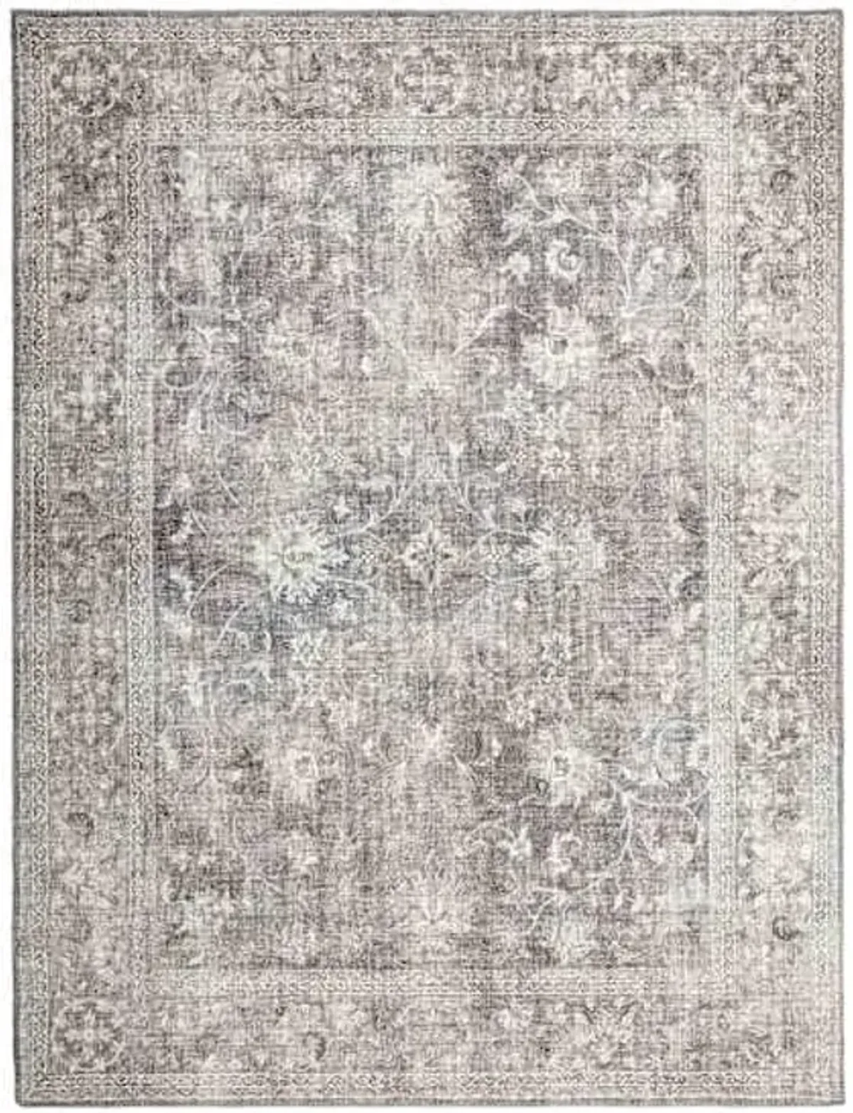 (B844) Vintage Distressed Medallion Accent Rug, 27x45
