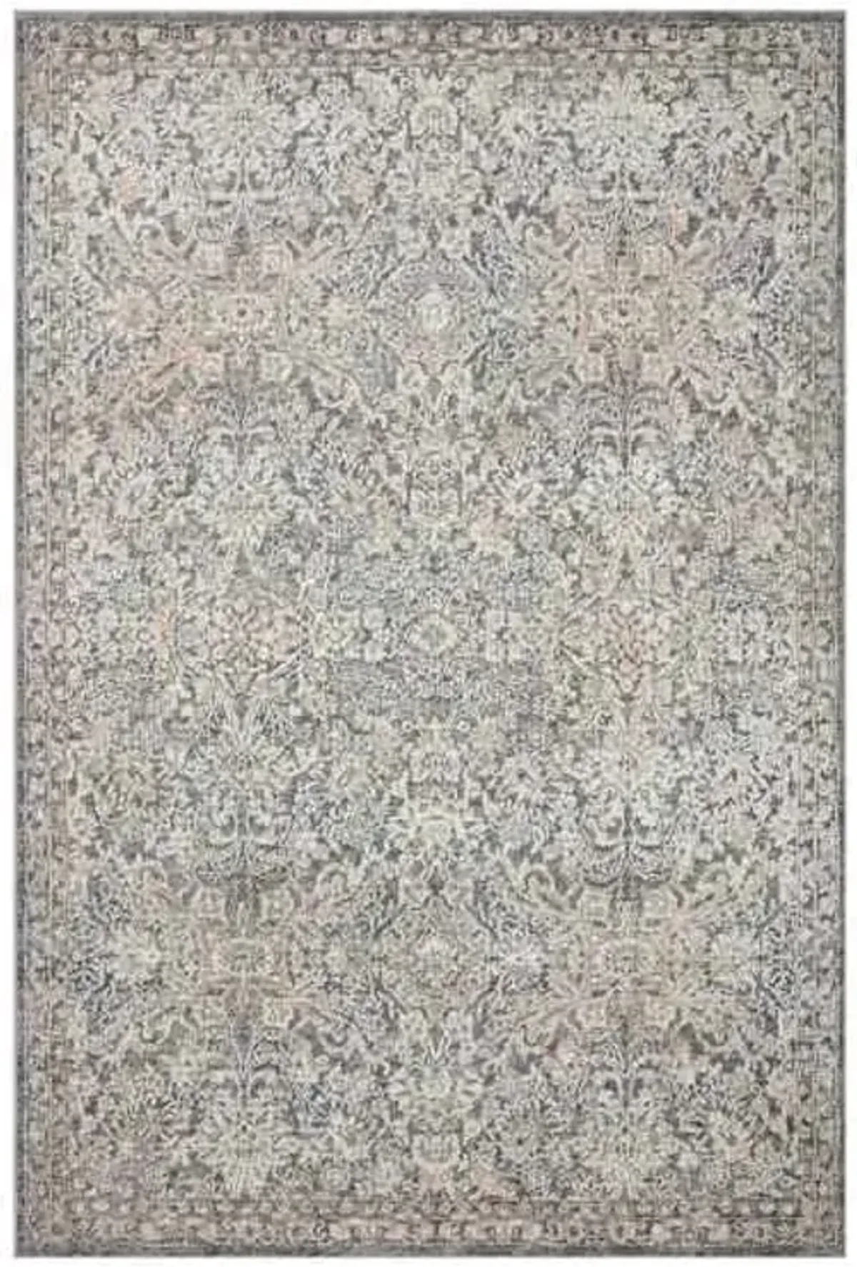 (B849) Providence Villa Grey Floral Area Rug, 8x10