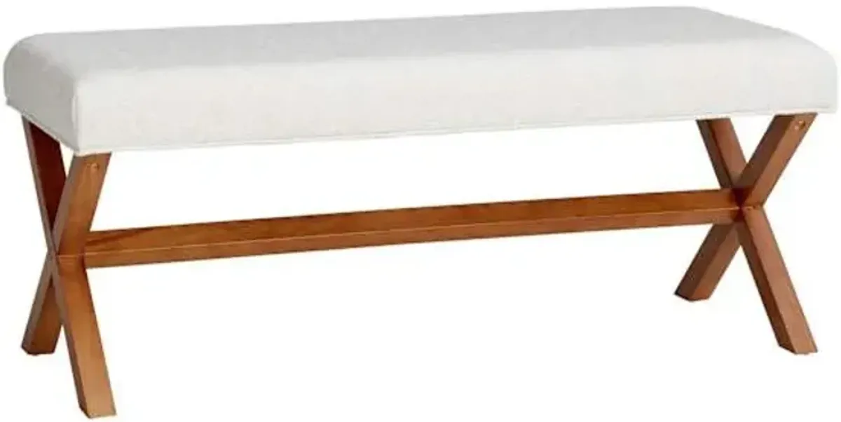 Jordan Chenille Bench, Ivory