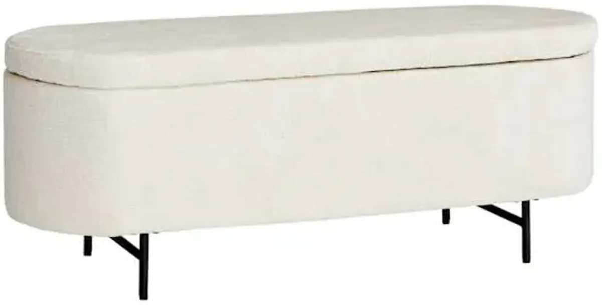 Crosby St. Roxie Storage Bench, White