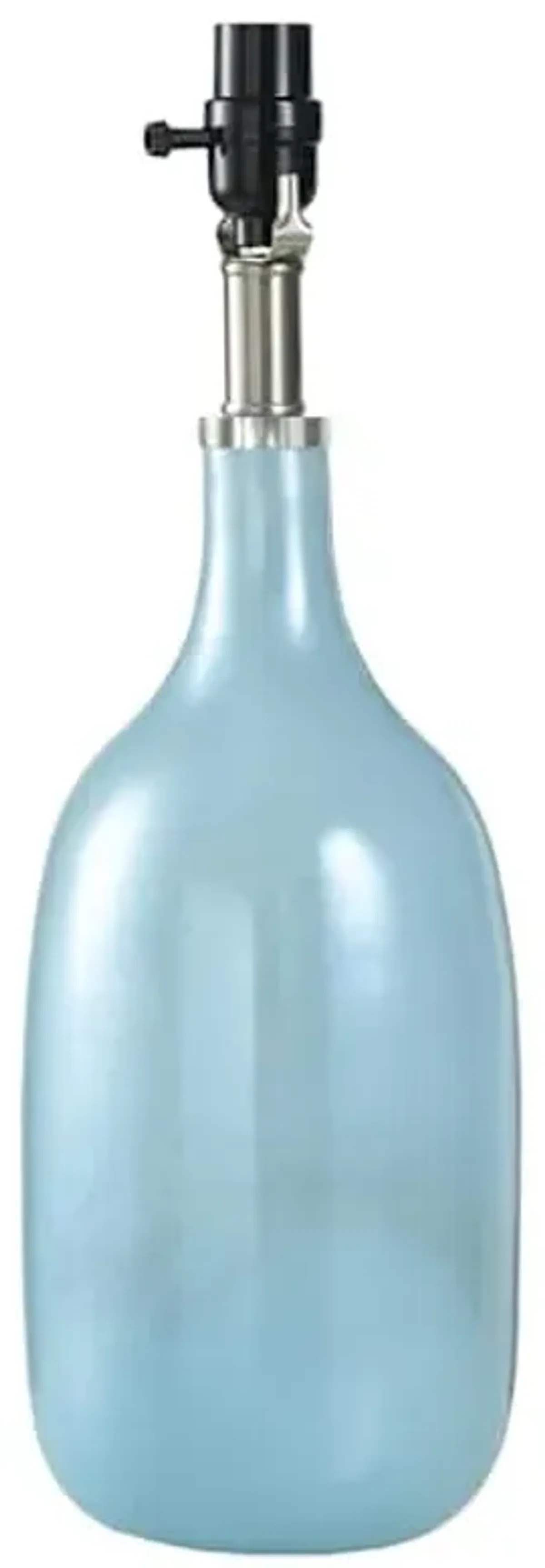 Light Blue Glass Pearlized Table Lamp, 19"
