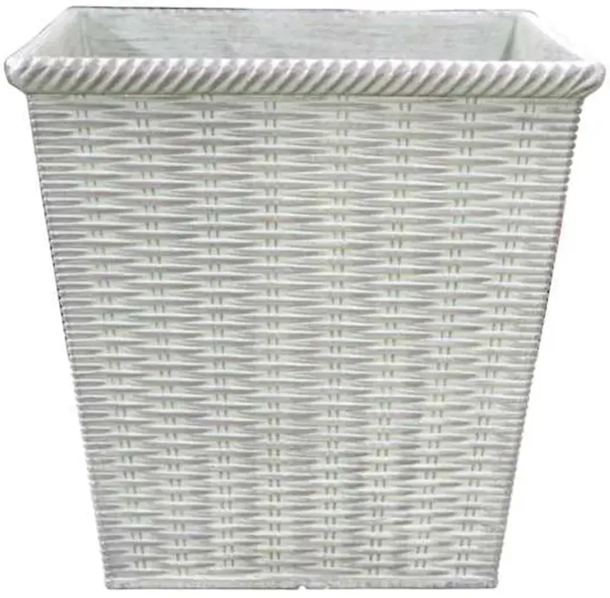 Green Square Woven Outdoor Planter, Medium
