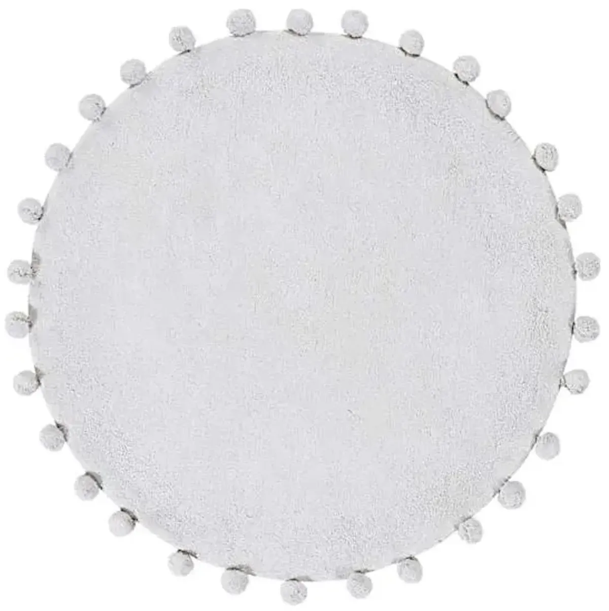 Tiny Dreamers Ivory Round Pom-Pom Accent Rug, 3'