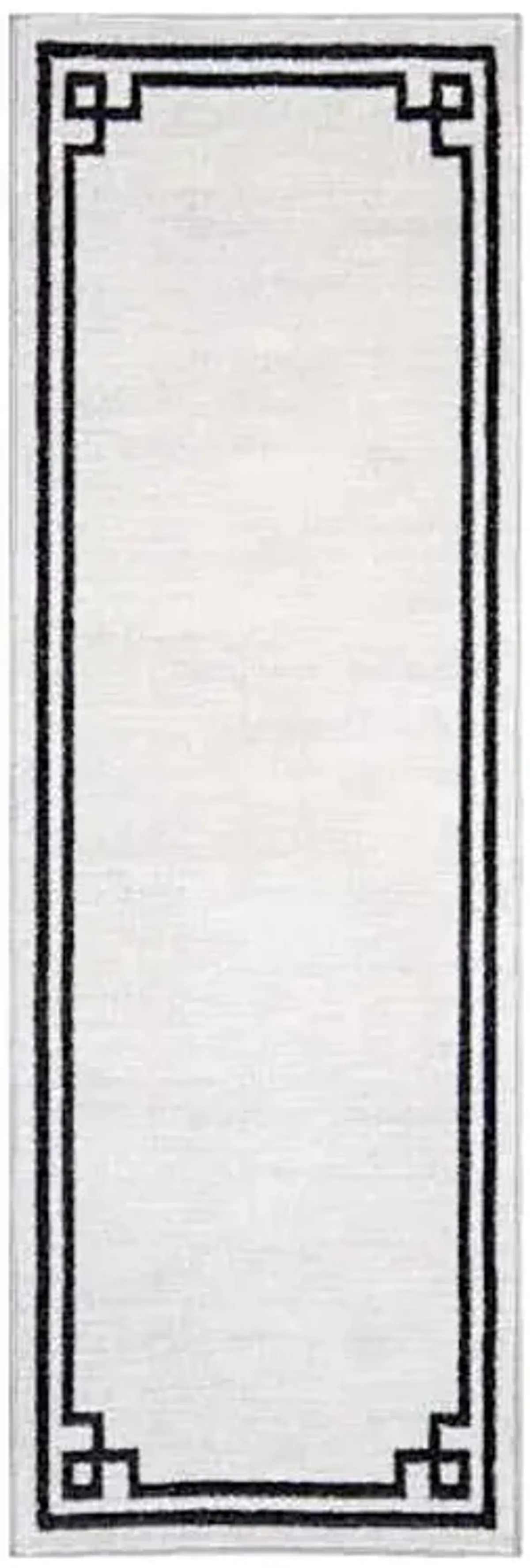 (B838) Providence Verona Ivory Key Border Runner, 2x6