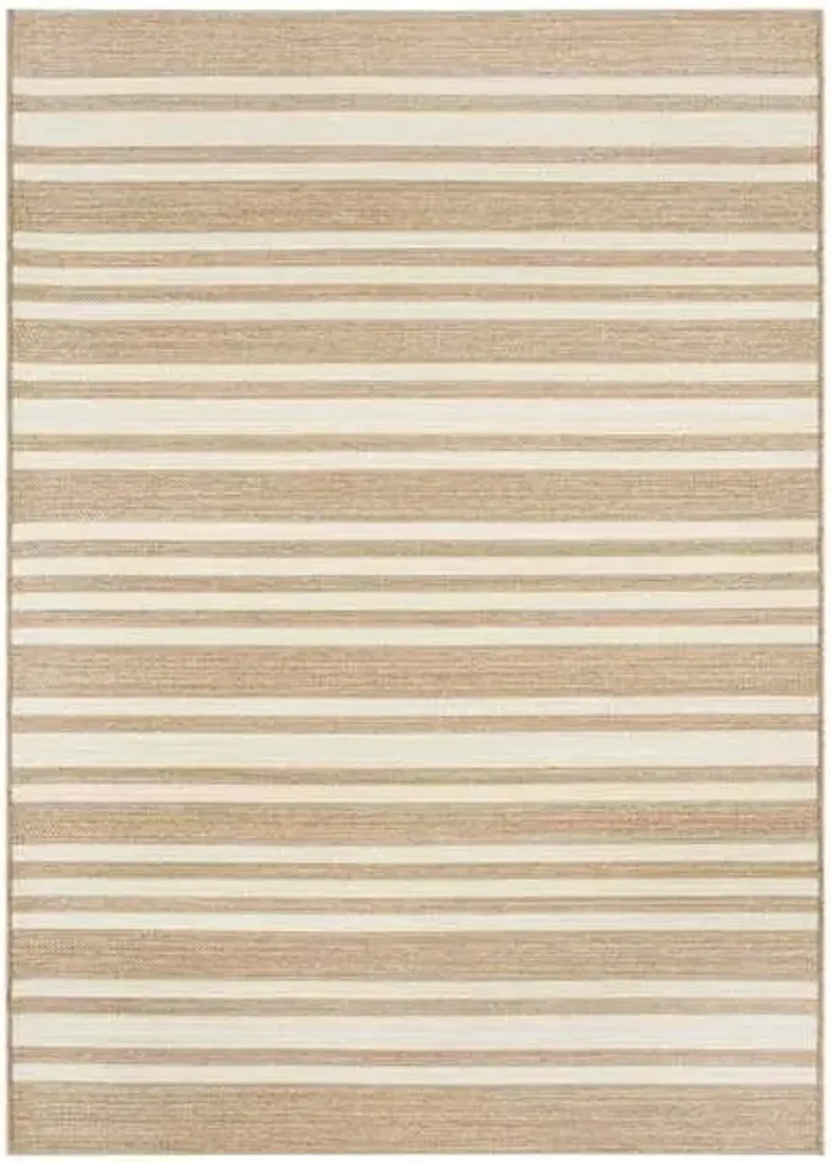 (E456) Lester Natural Striped Outdoor Area Rug, 5x7