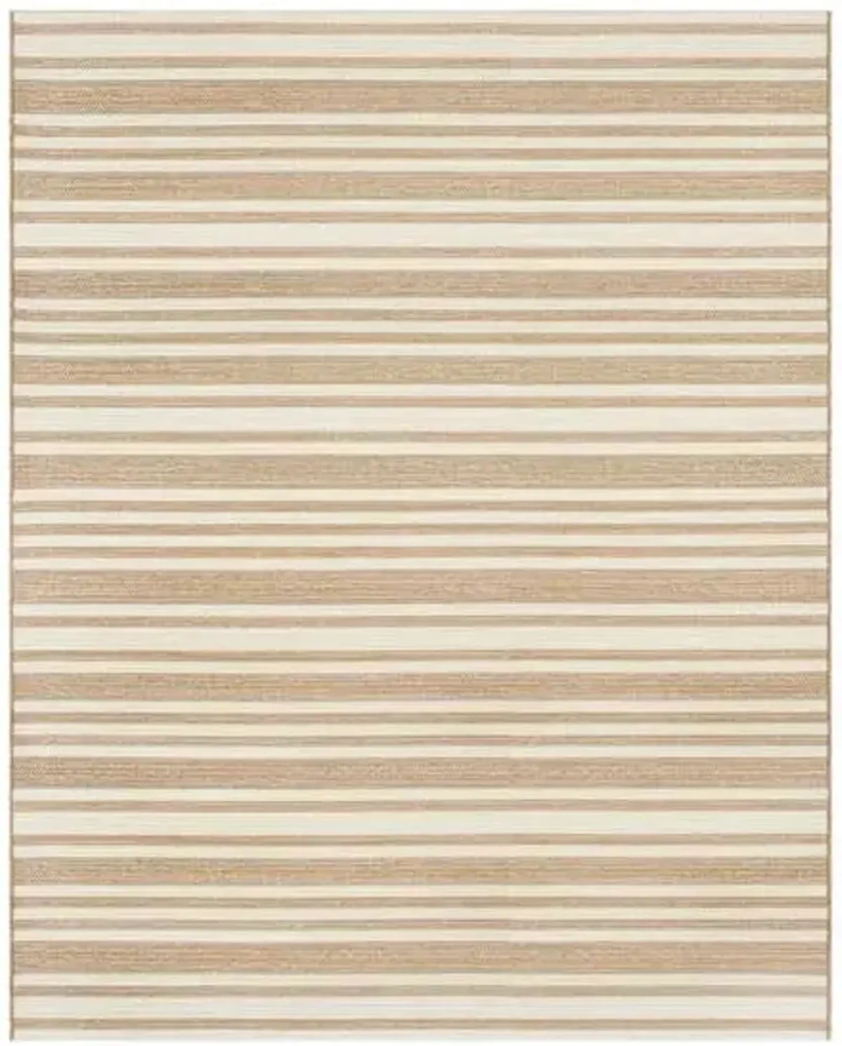 (E456) Lester Natural Striped Outdoor Area Rug, 8x10