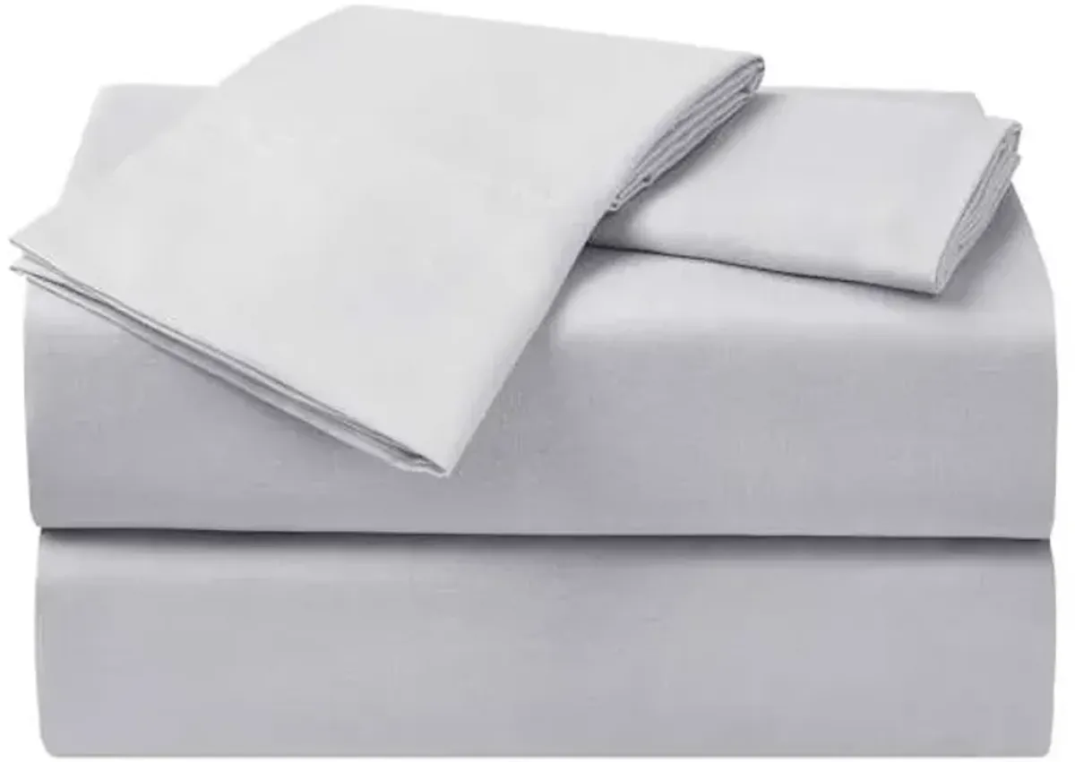 4-Piece Light Grey Microfiber Essential Sheet Set, Full