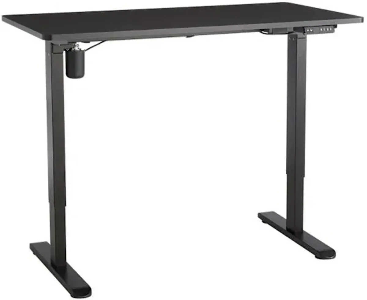 Owen wood & Metal Adjustable Office Desk, Black
