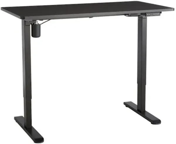 Owen wood & Metal Adjustable Office Desk, Black