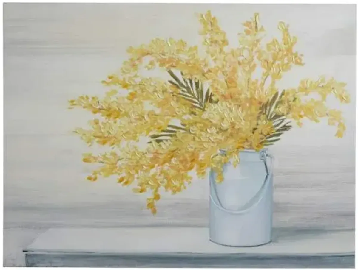 Yellow Flowers Canvas Wall Art, 40x30