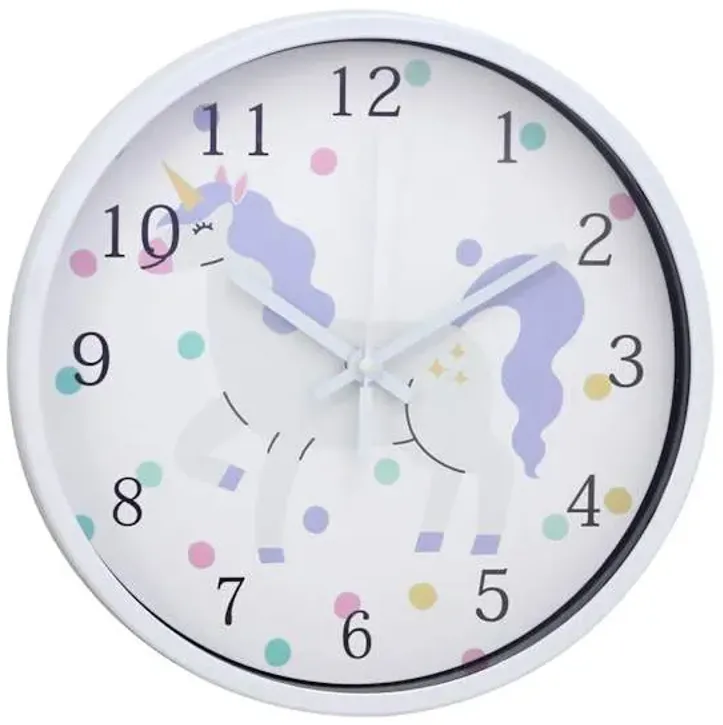Tiny Dreamers Unicorn Round Wall Clock, 12"