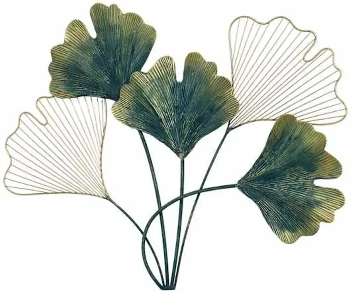 Metal Gingko Leaves Wall Decor, 27x22