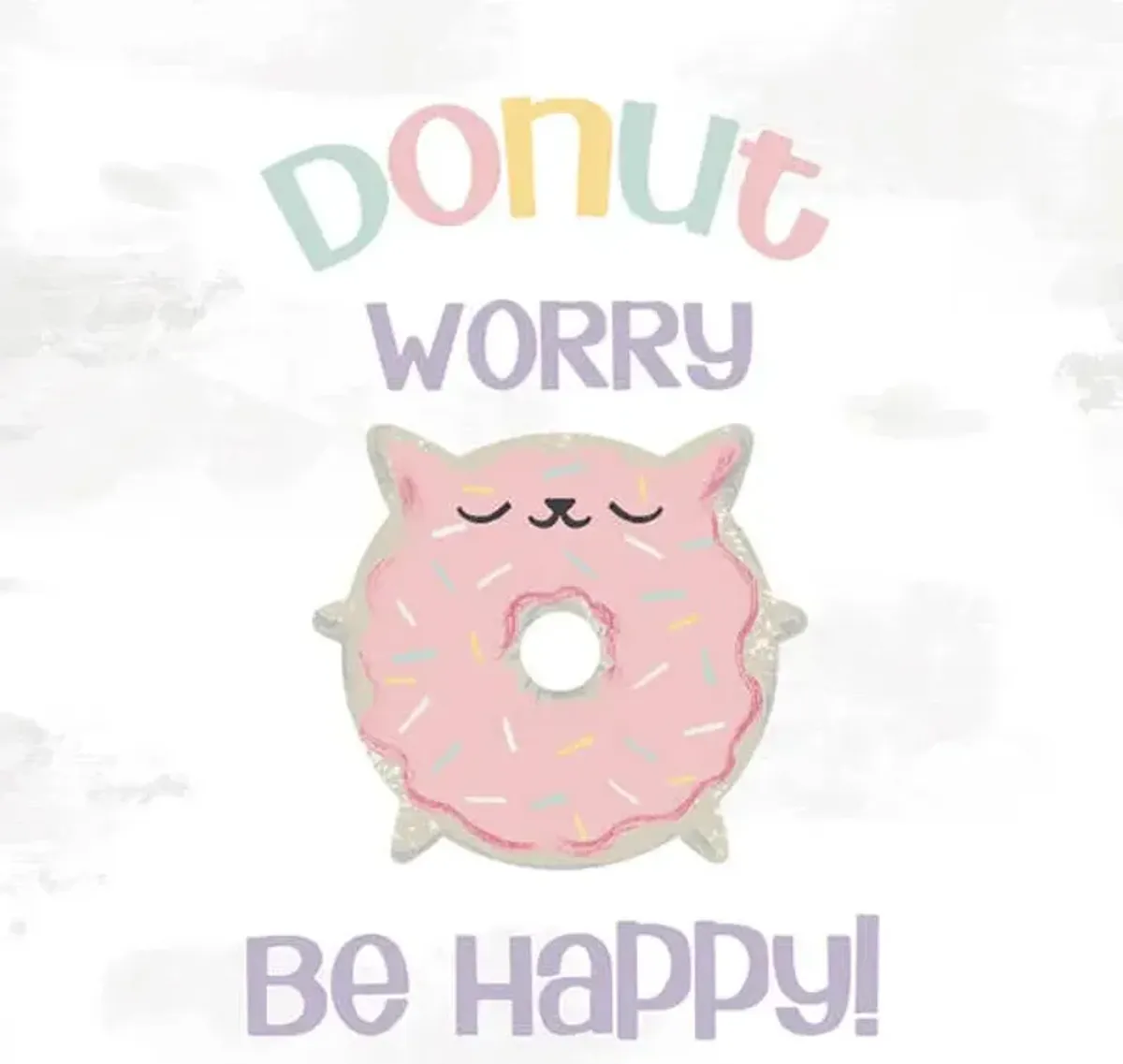 Tiny Dreamers Donut Worry Be Happy Canvas Wall Art, 12"