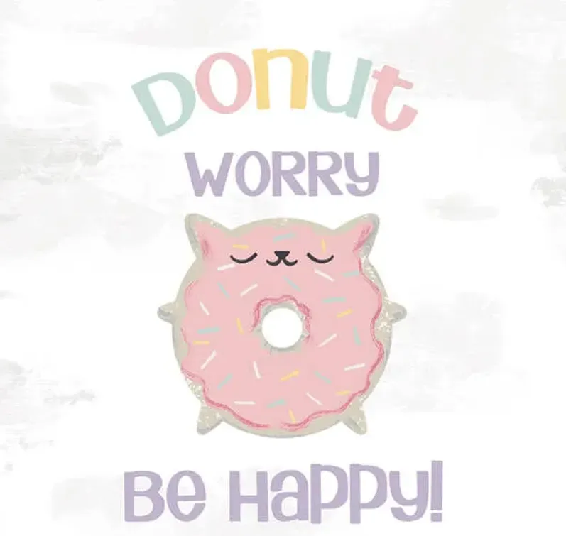 Tiny Dreamers Donut Worry Be Happy Canvas Wall Art, 12"