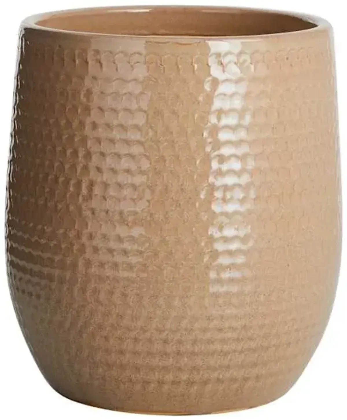 Honeycomb Tall Caramel Outdoor Planter, Medium