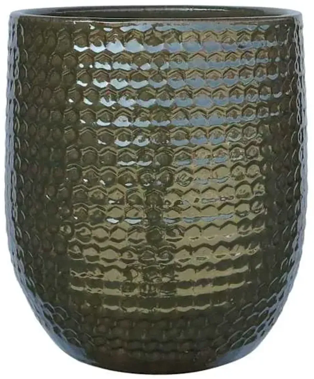 Honeycomb Tall Green Outdoor Planter, Large