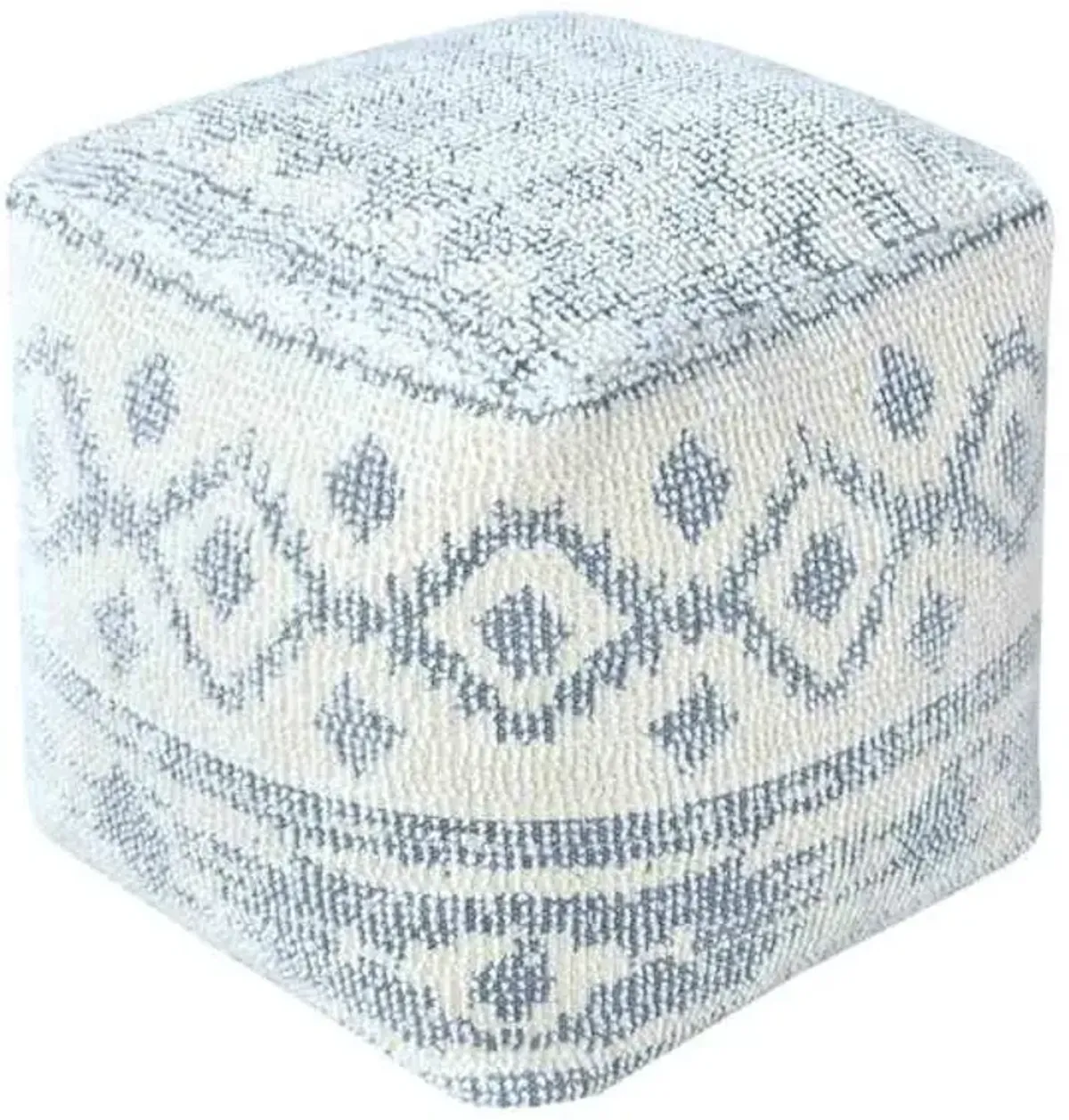 Blue & Cream Pouf