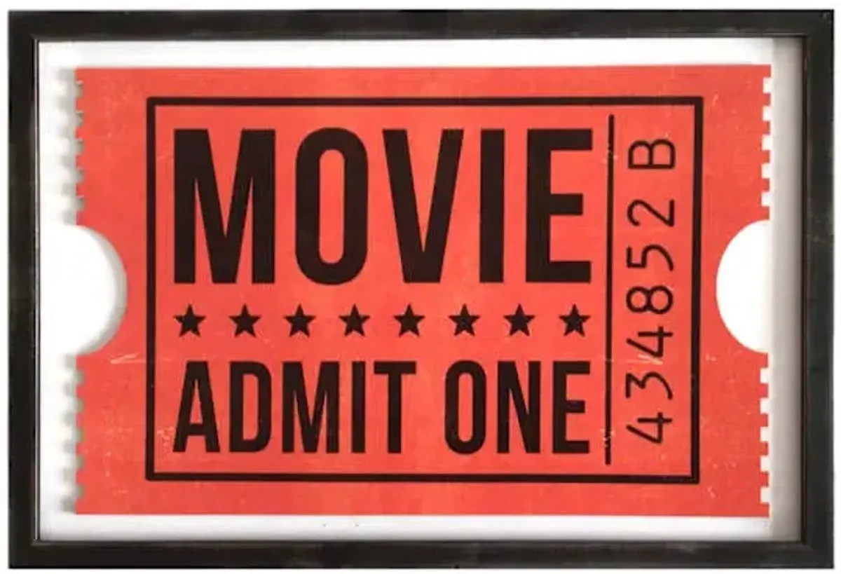 Movie Ticket Wall Decor, 13x19