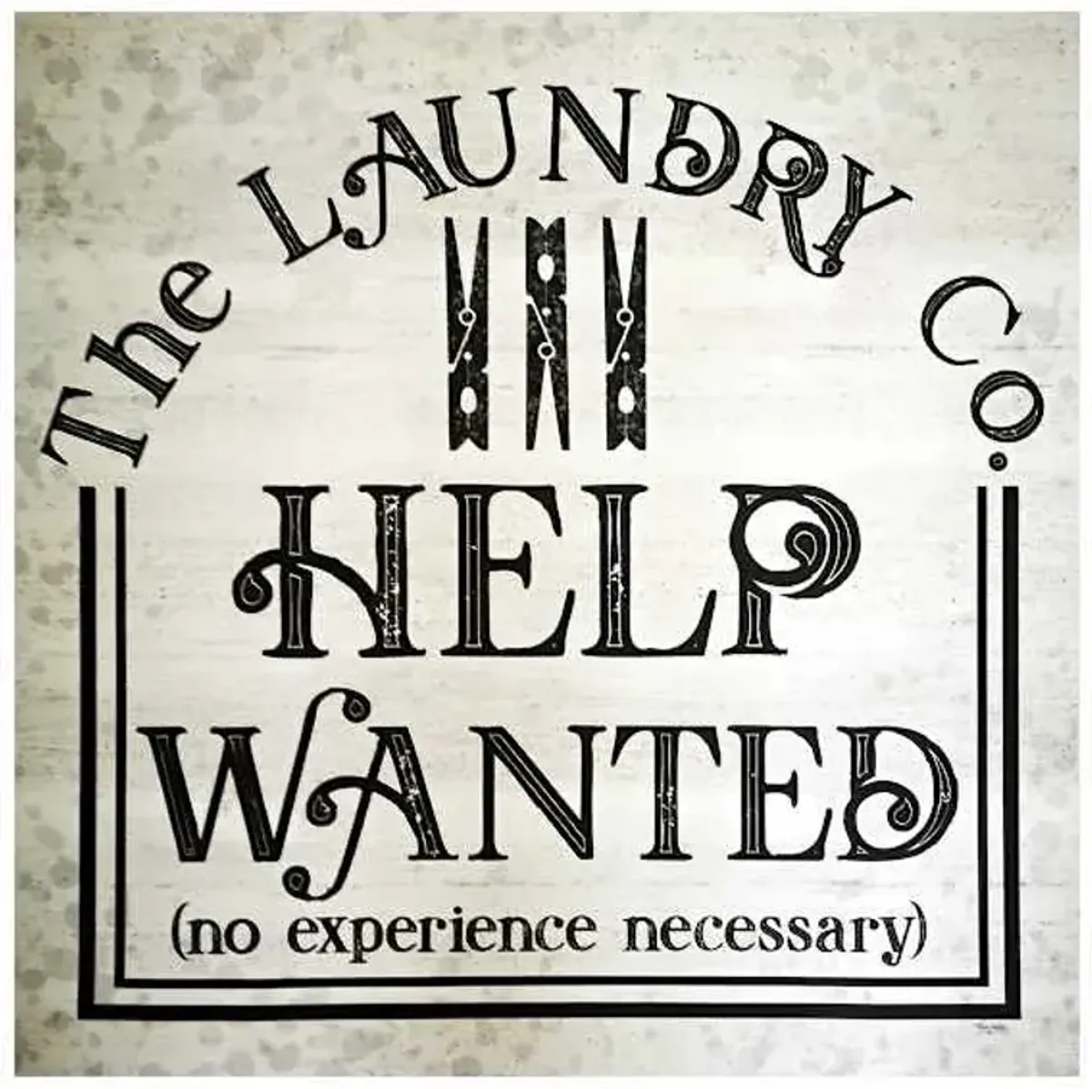 Laundry Help Wanted Canvas Wall Art, 16"
