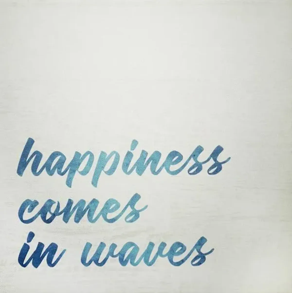 Happiness Comes in Waves Canvas Wall Sign, 12"