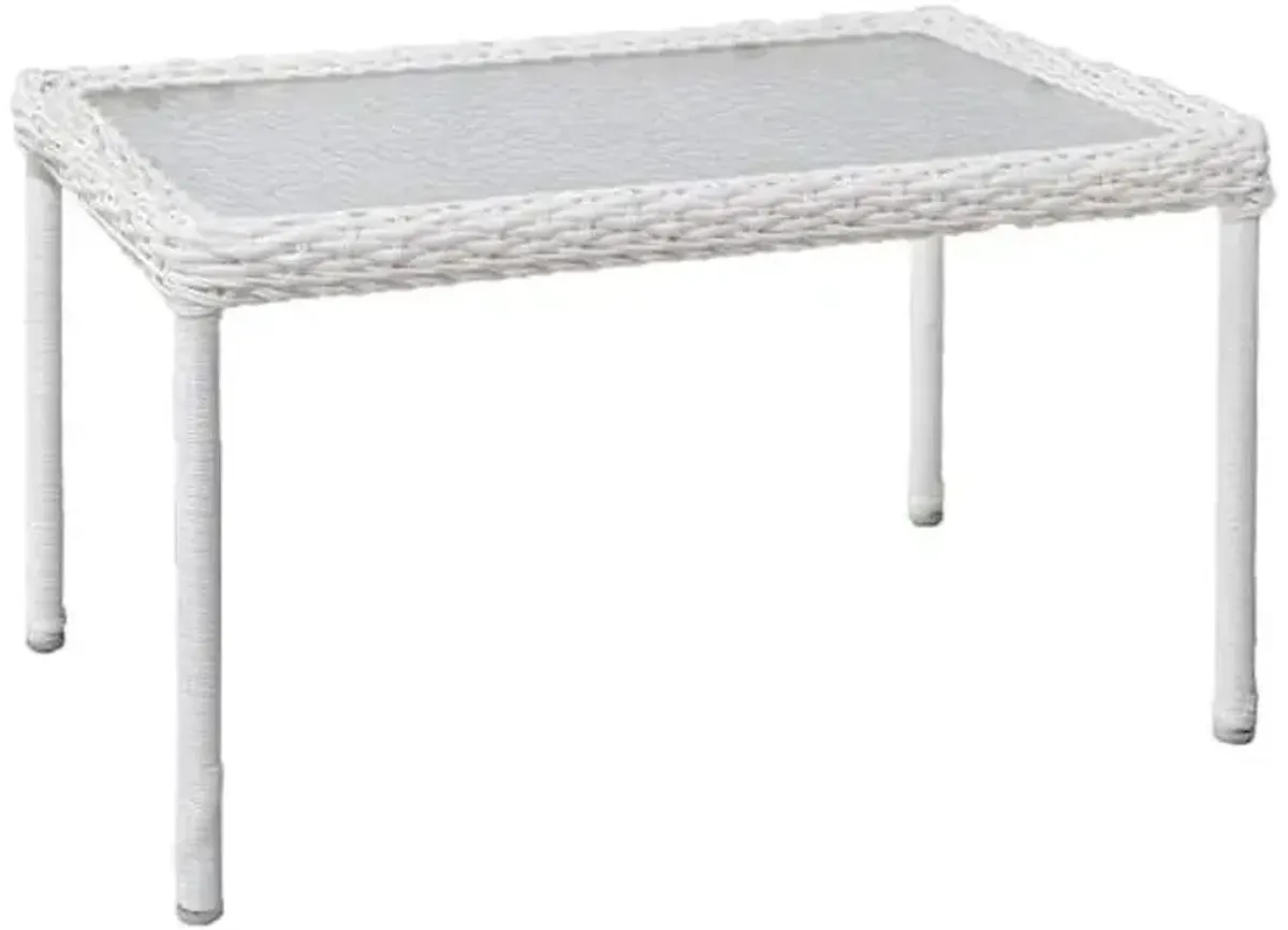 Wicker Coffee Table, White