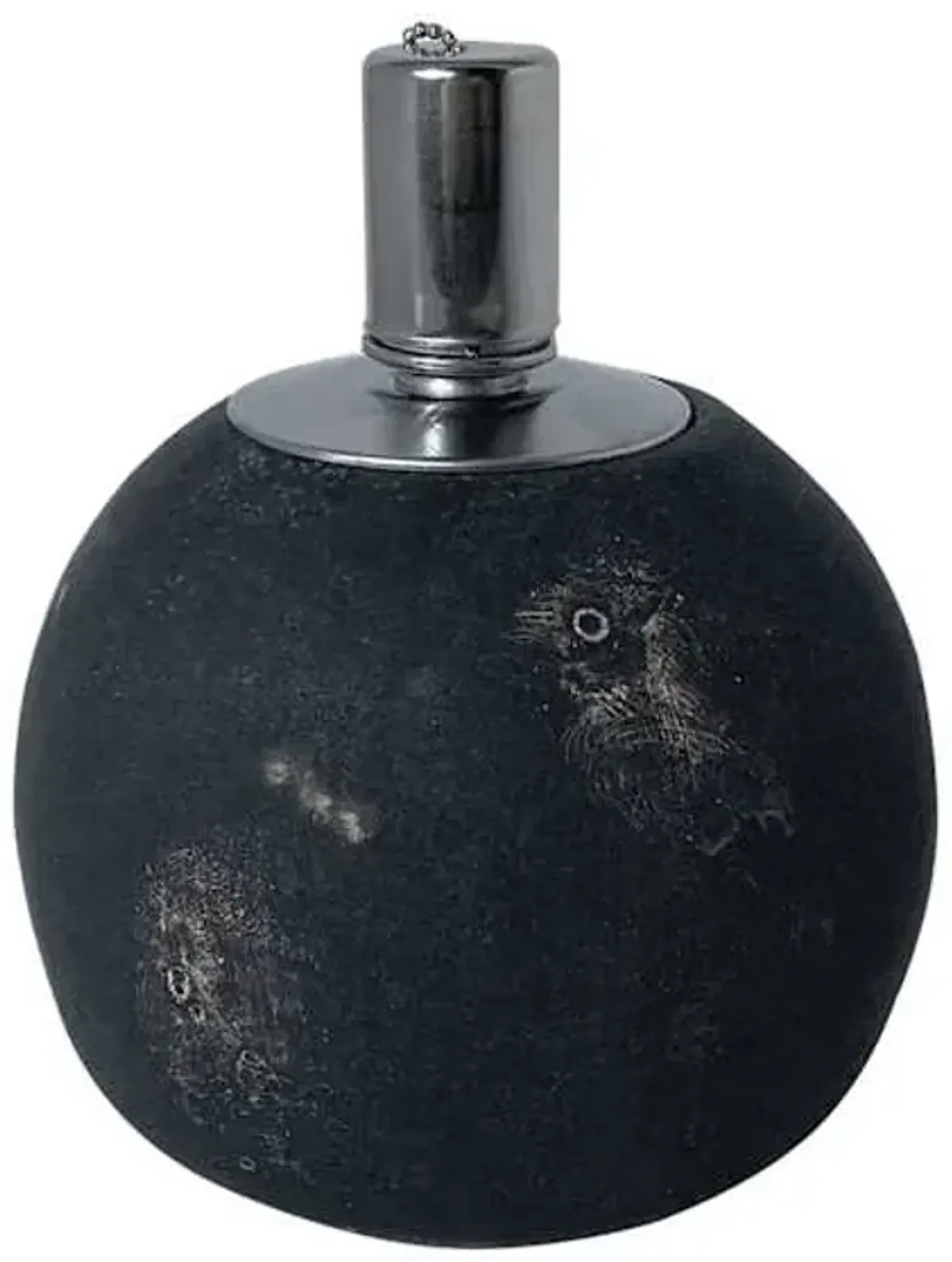 Black Round Cement Tabletop Torch, 6.5"