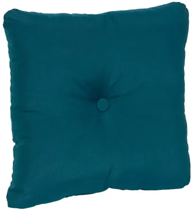 Teal Canvas Tufted Back Cushion