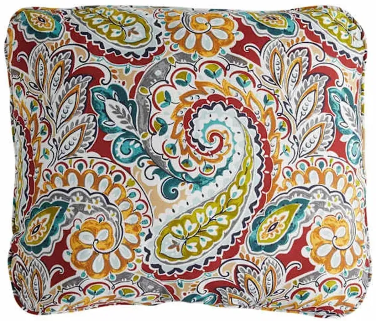 Paisley Chili Outdoor Corded Back Cushion