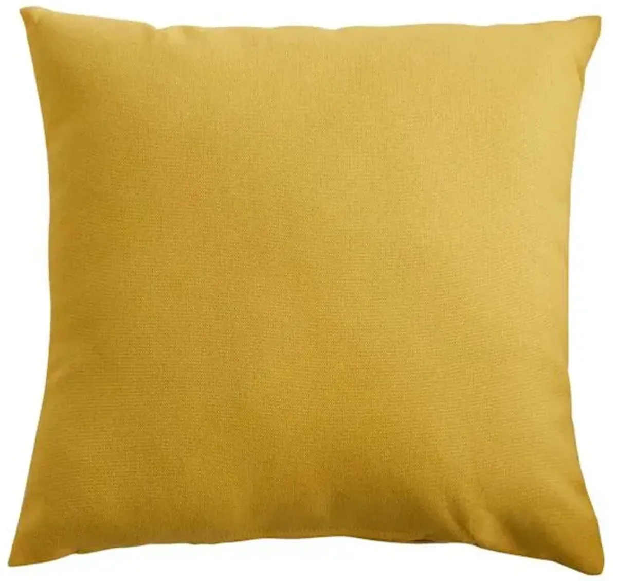 Butter Yellow Canvas Square Outdoor Throw Pillow, 16"