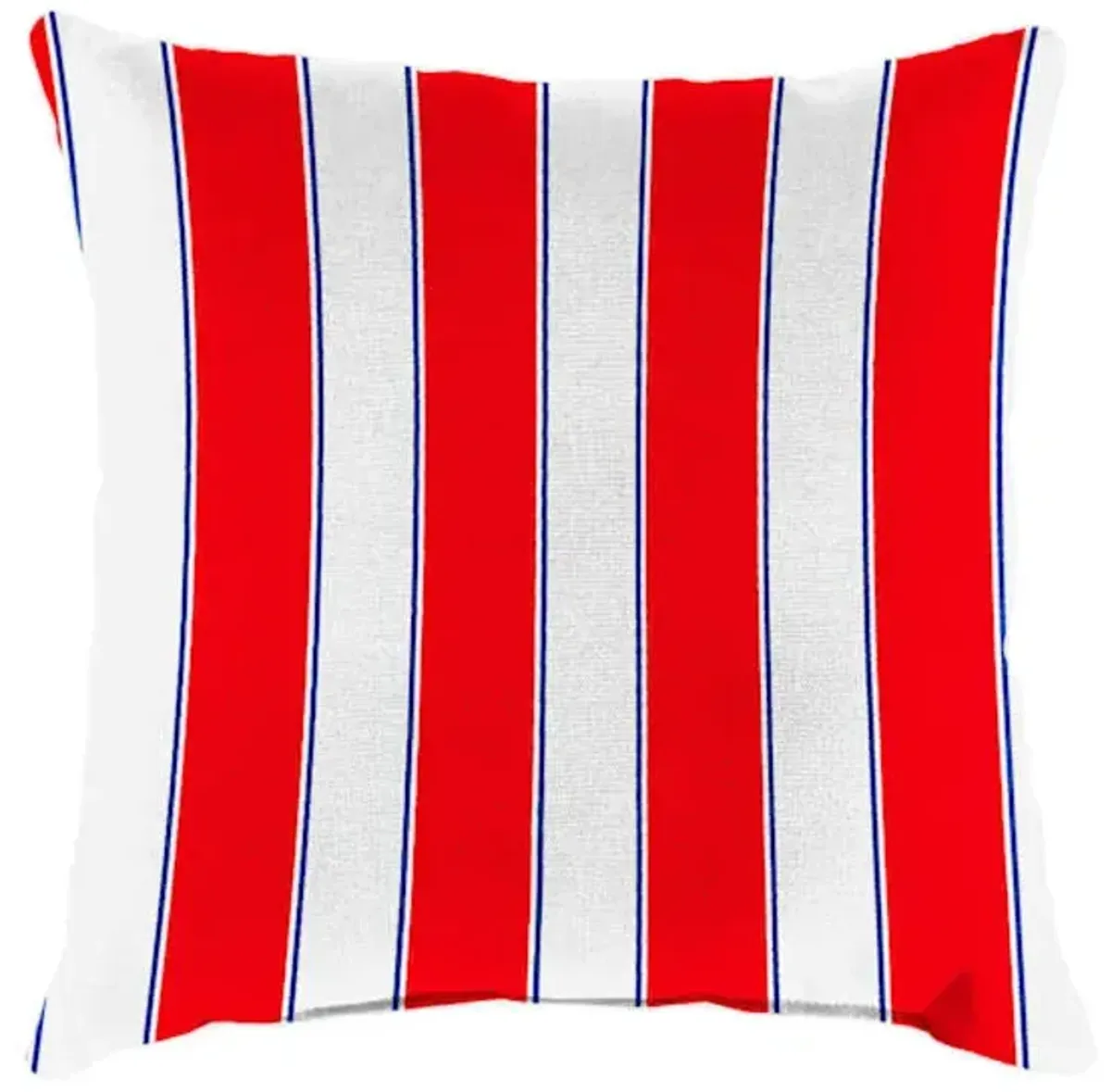 Red & Navy Blue Awning Striped Square Outdoor Throw Pillow, 20"