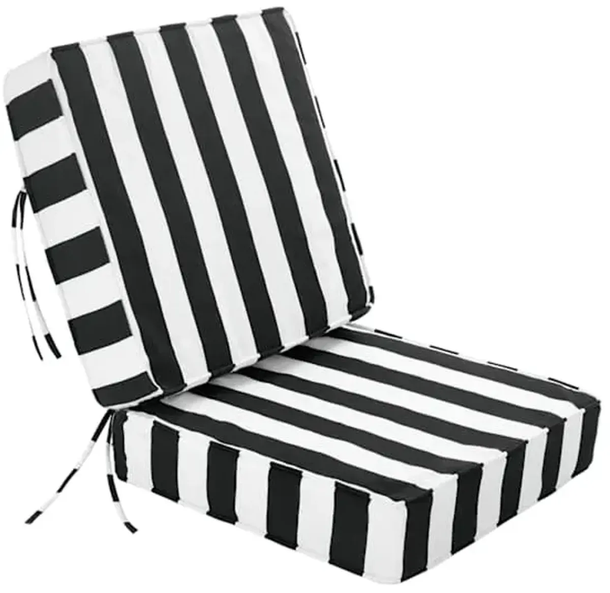 2-Piece Onyx Awning Striped Gusseted Outdoor Deep Seat Cushion Set