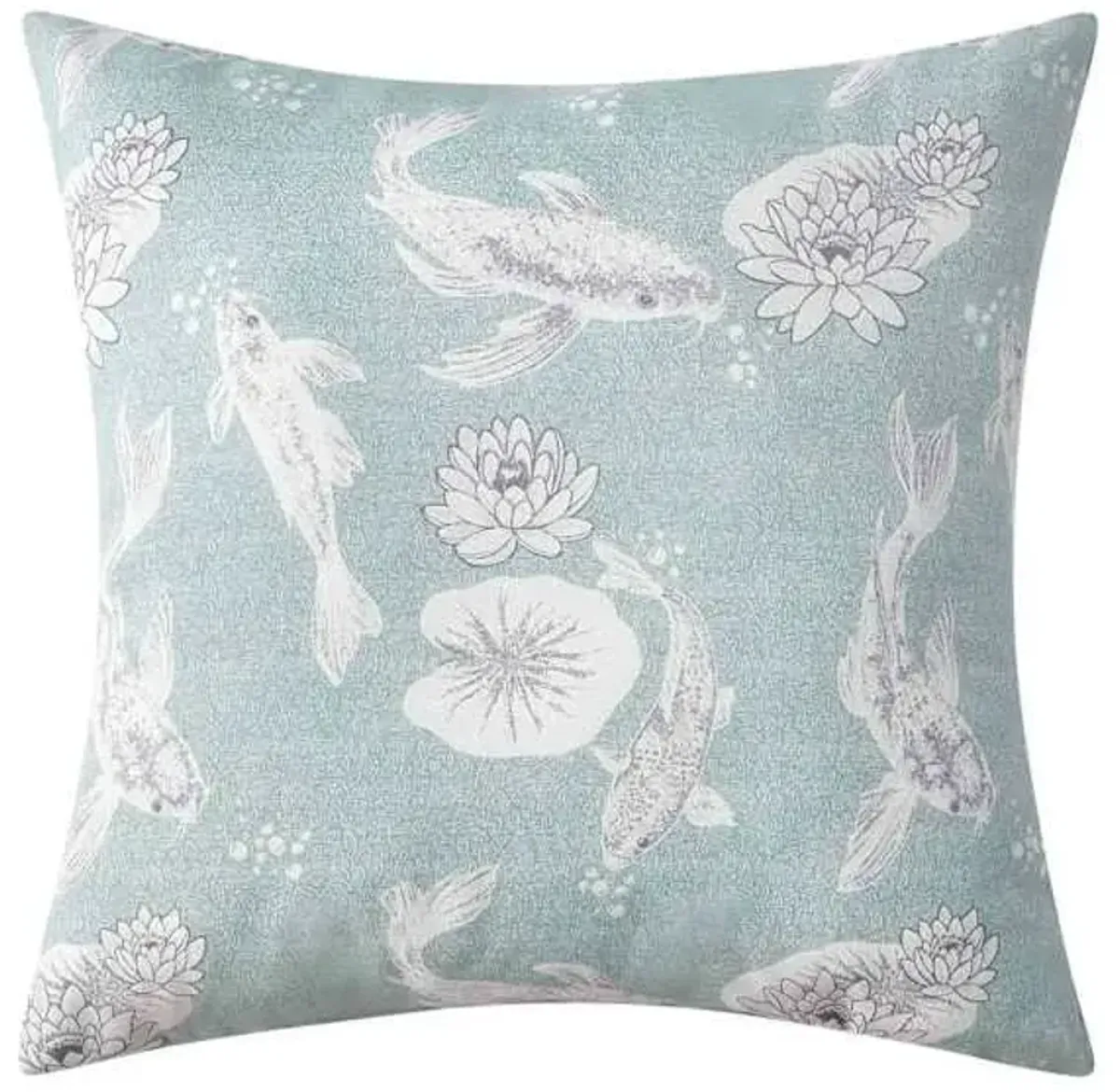 Blue Koi Pond Square Outdoor Throw Pillow, 20"