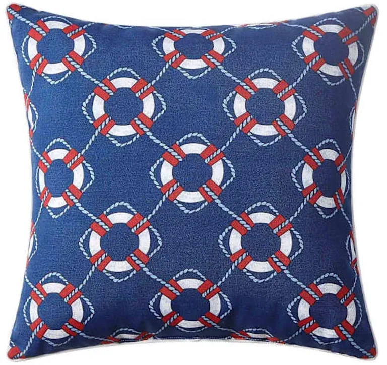 Ring Buoy Square Outdoor Throw Pillow, 20"