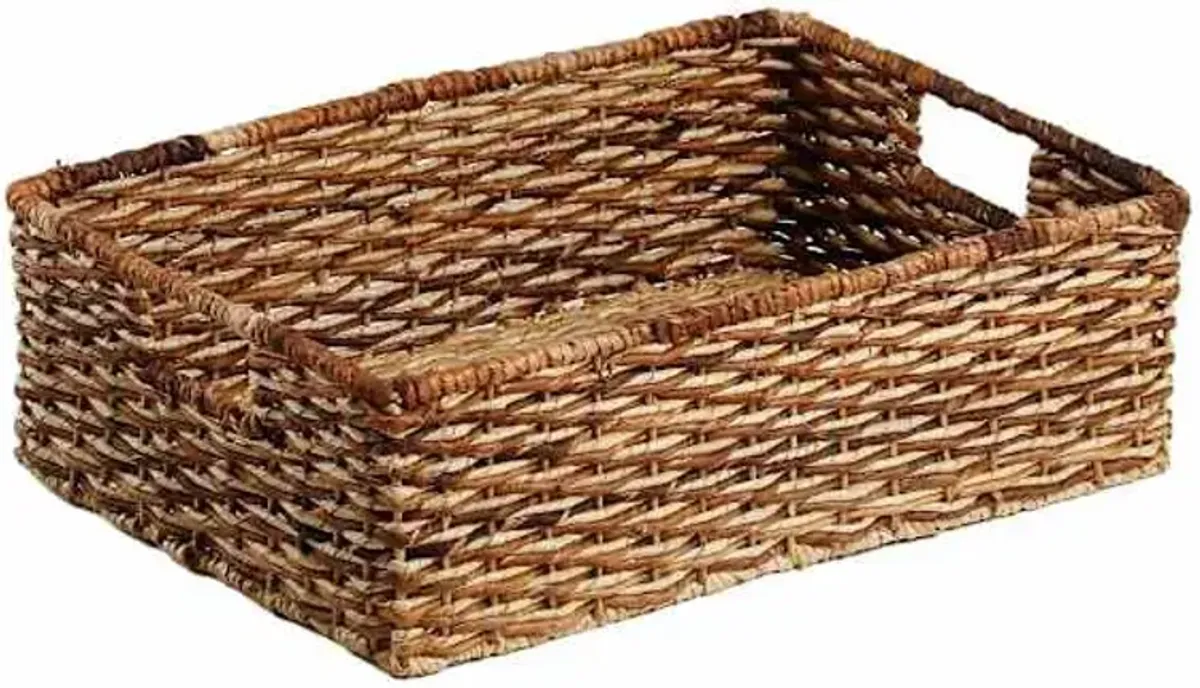 Bacburi Woven Abaca Under Bed Storage Basket, Medium