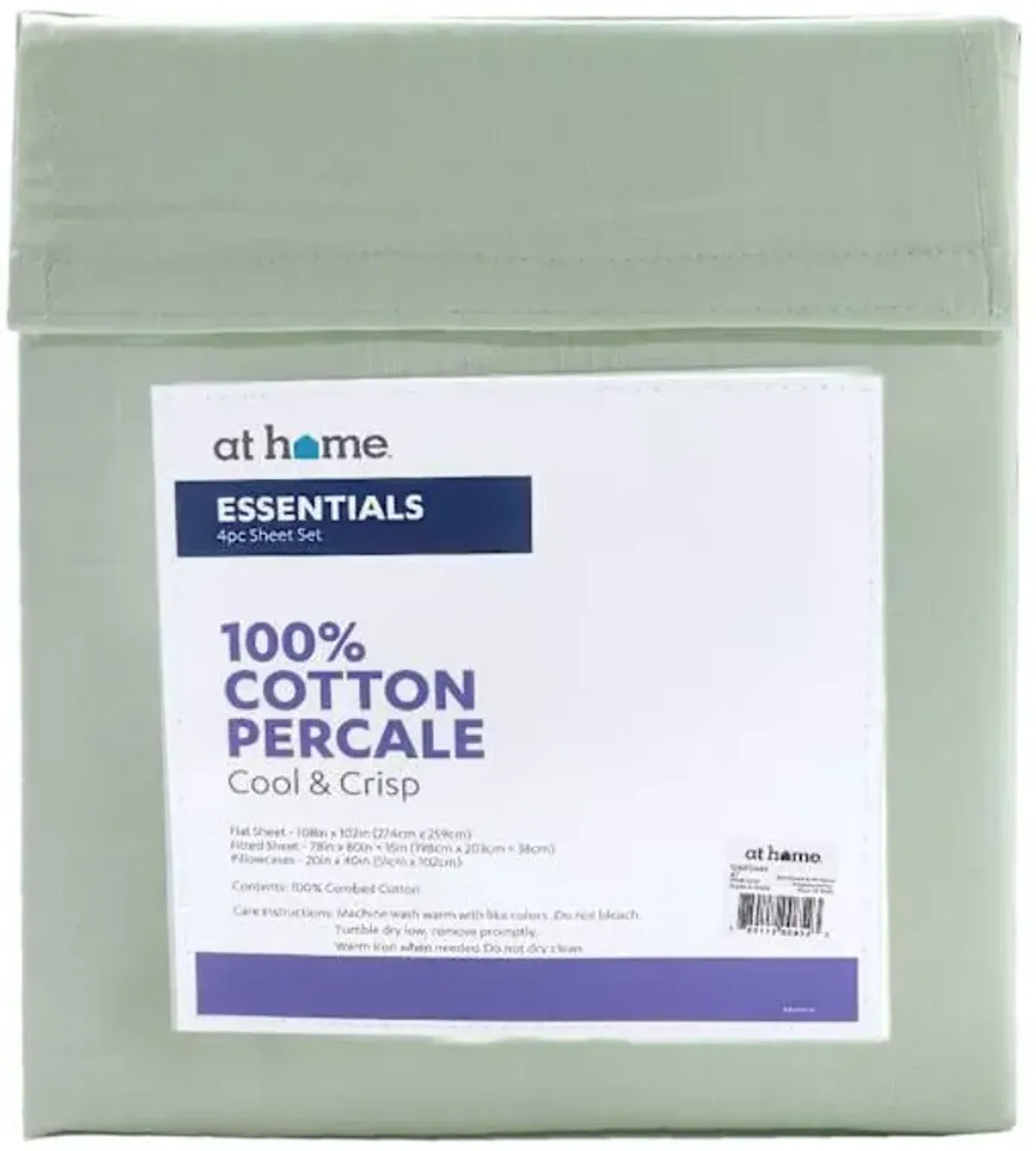 4-Piece Green 200 Thread Count Essentials Sheet Set, King