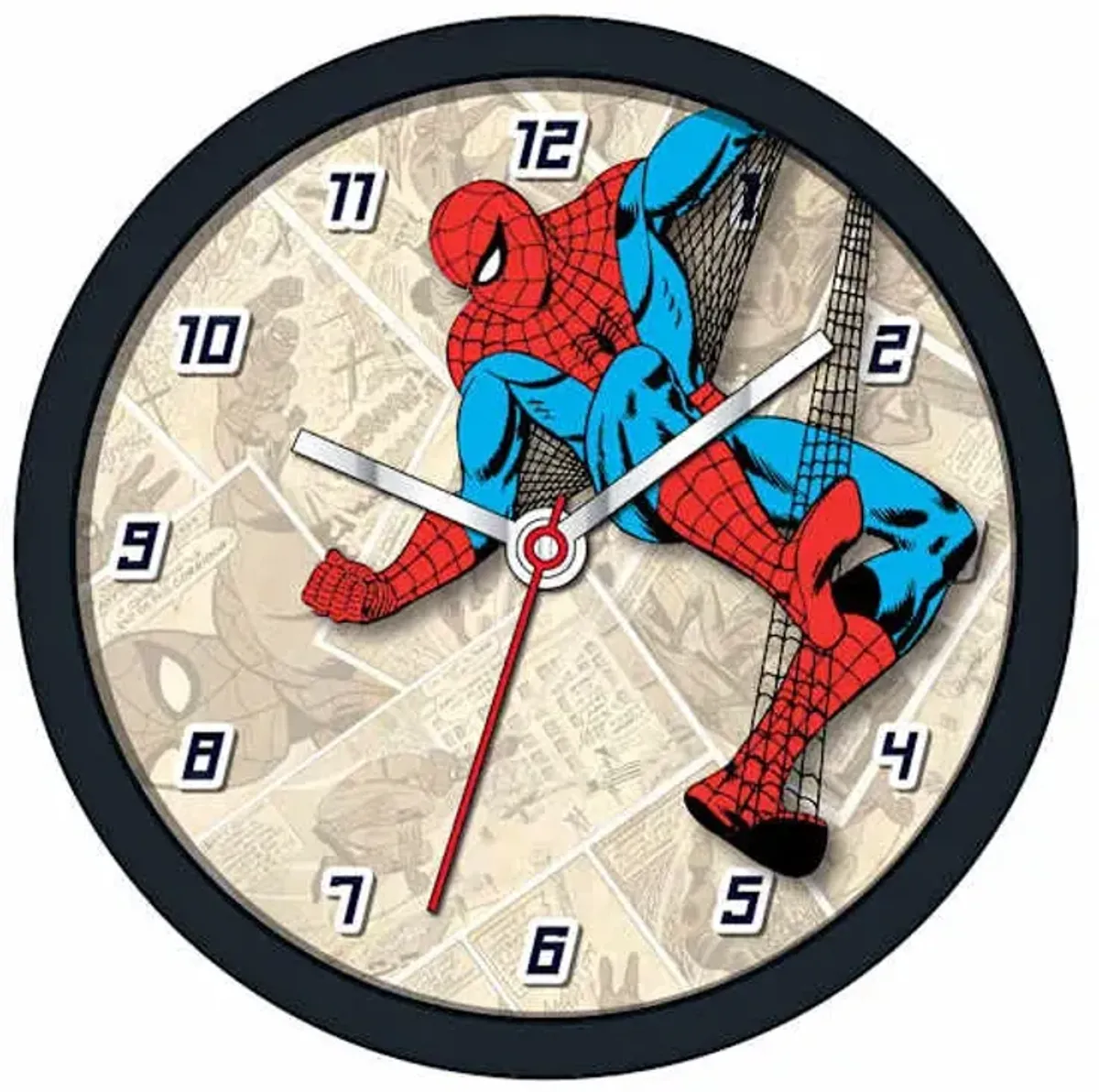 Spiderman Black Round Wall Clock, 10"
