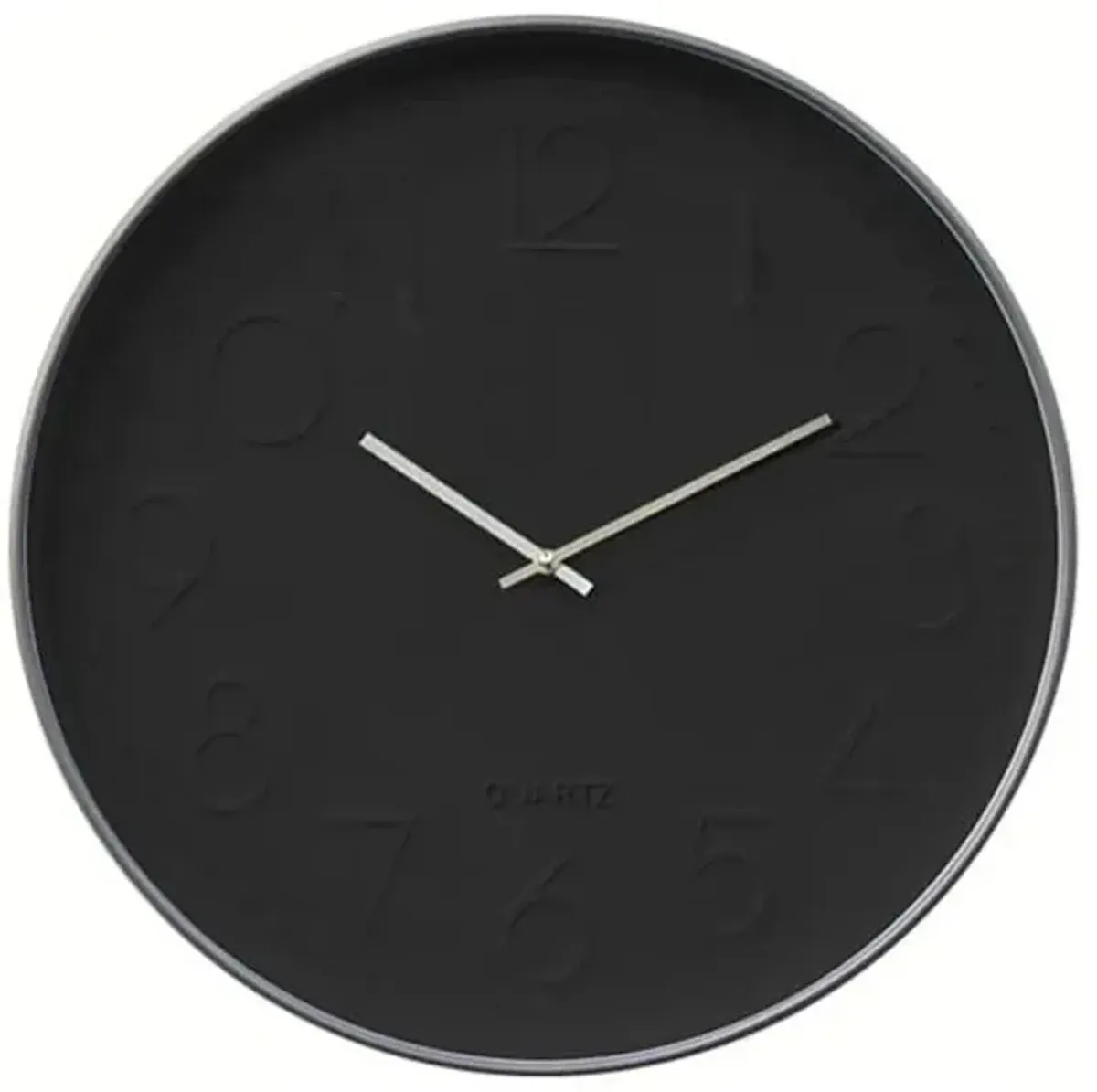 Black Monochrome Round Wall Clock, 20"
