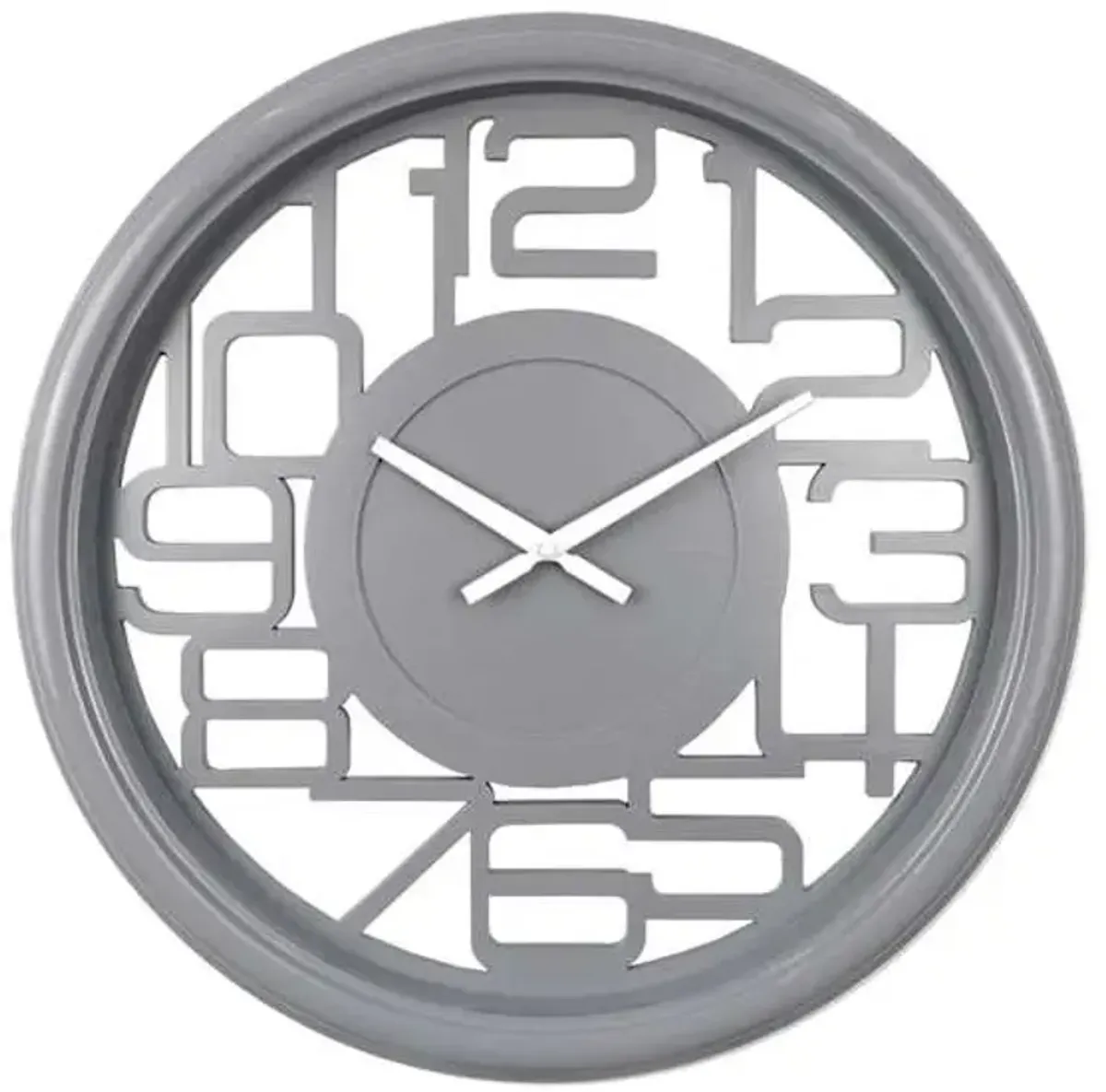 Silver Cutout Round Wall Clock, 20"